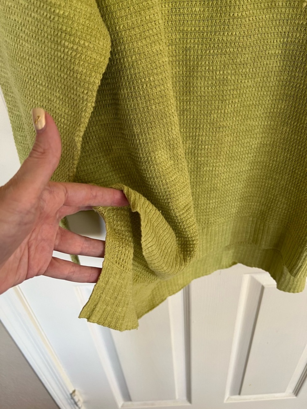 Eileen Fisher Organic Linen Cotton Textured Sweater Tunic Green Size 1X - Picture 6 of 10